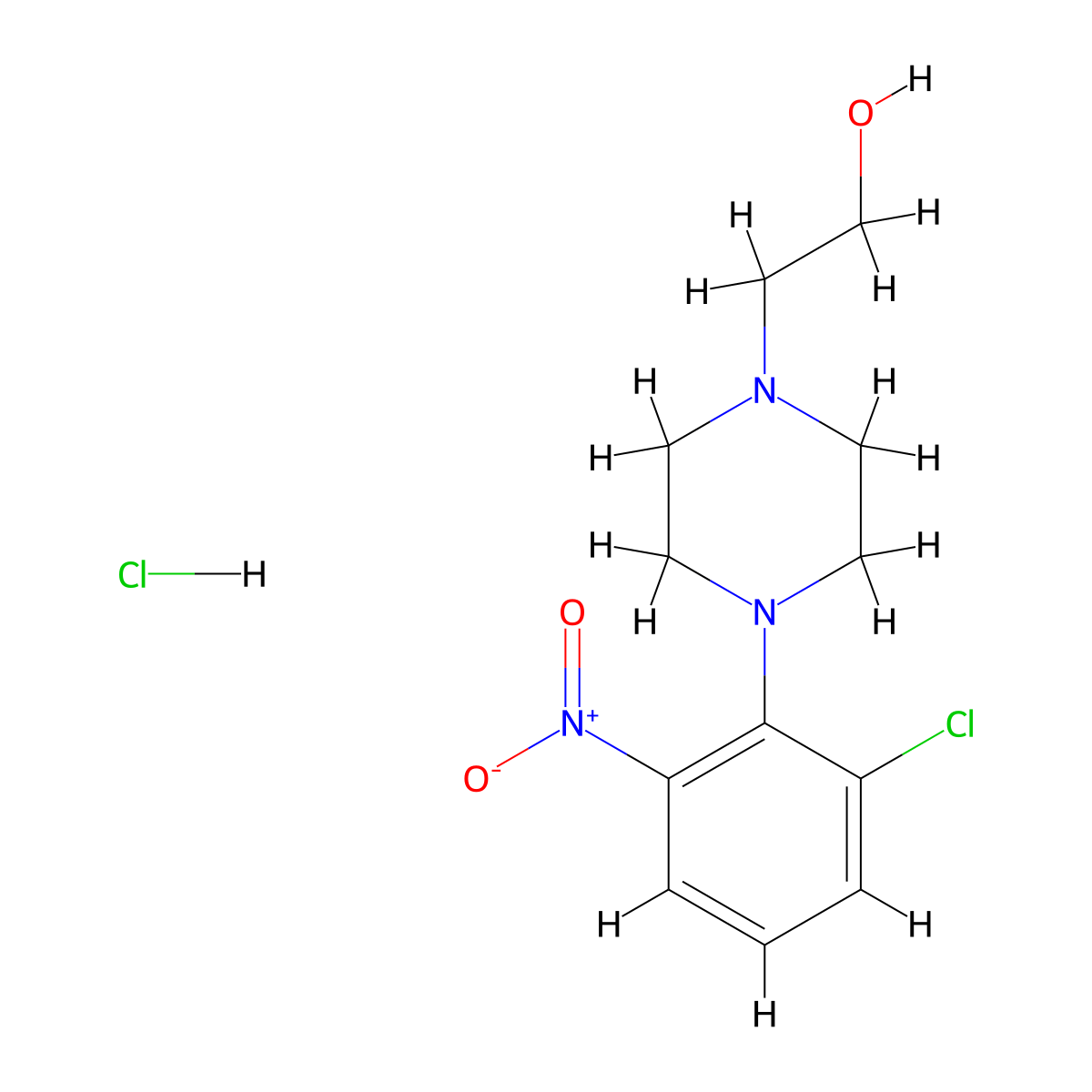 2-[4-(2-Chloro-6-nitrophenyl)piperazin-1-yl]-ethanol hydrochloride molecular structure, CAS 1052149-18-4