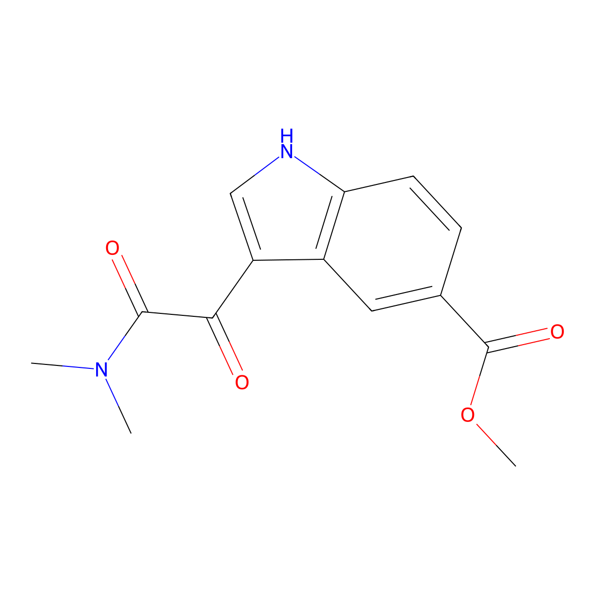 Methyl 3-(2-(dimethylamino)-2-oxoacetyl)-1H-indole-5-carboxylate molecular structure, CAS 1052181-84-6