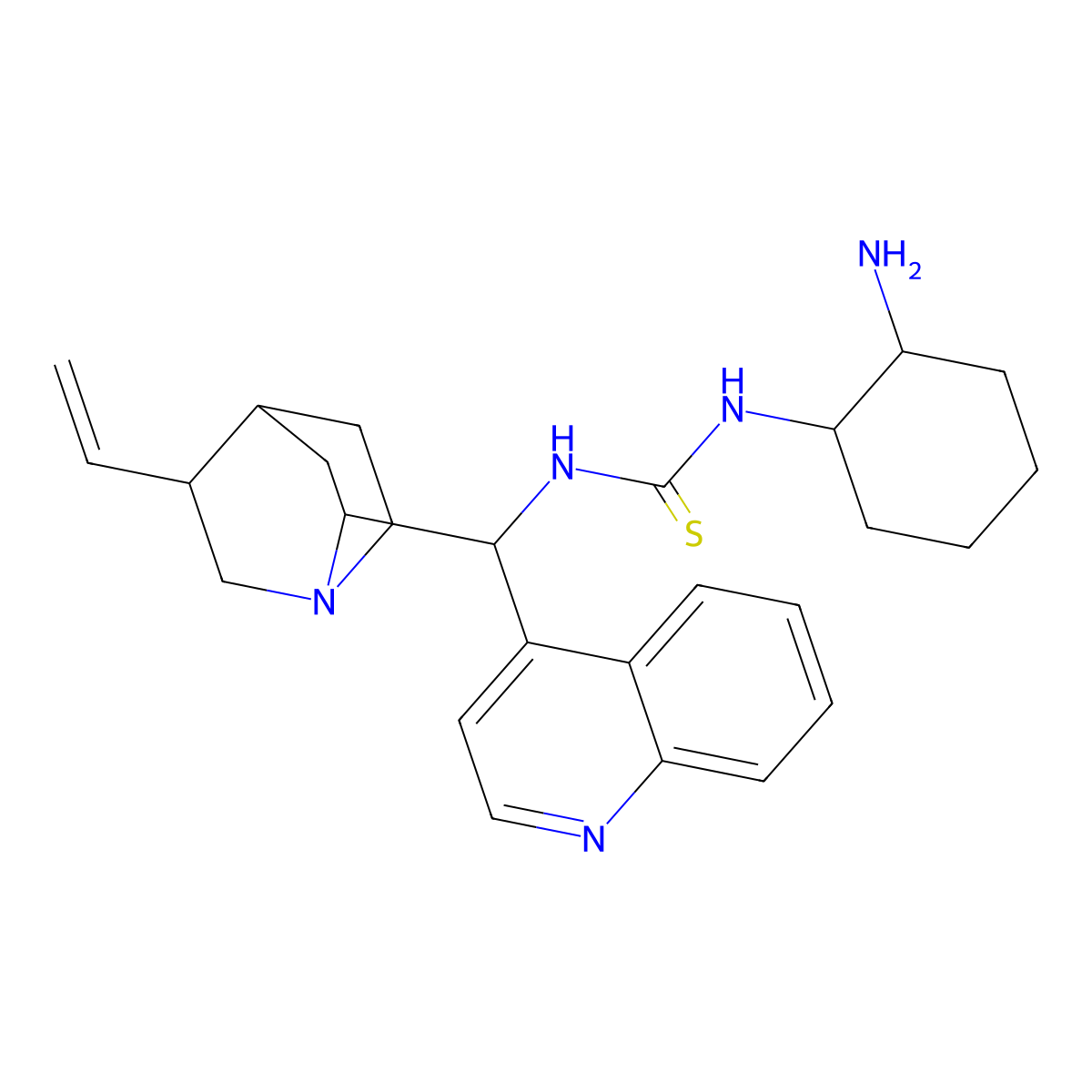 1-((1R,2R)-2-Aminocyclohexyl)-3-((1R)-quinolin-4-yl(5-vinylquinuclidin-2-yl)methyl)thiourea molecular structure, CAS 1052184-40-3