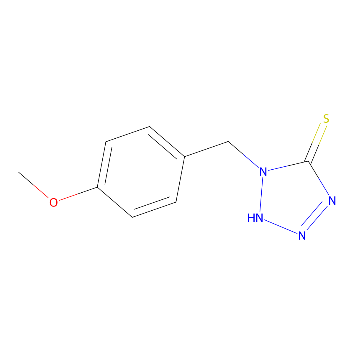 1-[(4-methoxyphenyl)methyl]-1H-1,2,3,4-tetrazole-5-thiol molecular structure, CAS 105219-34-9