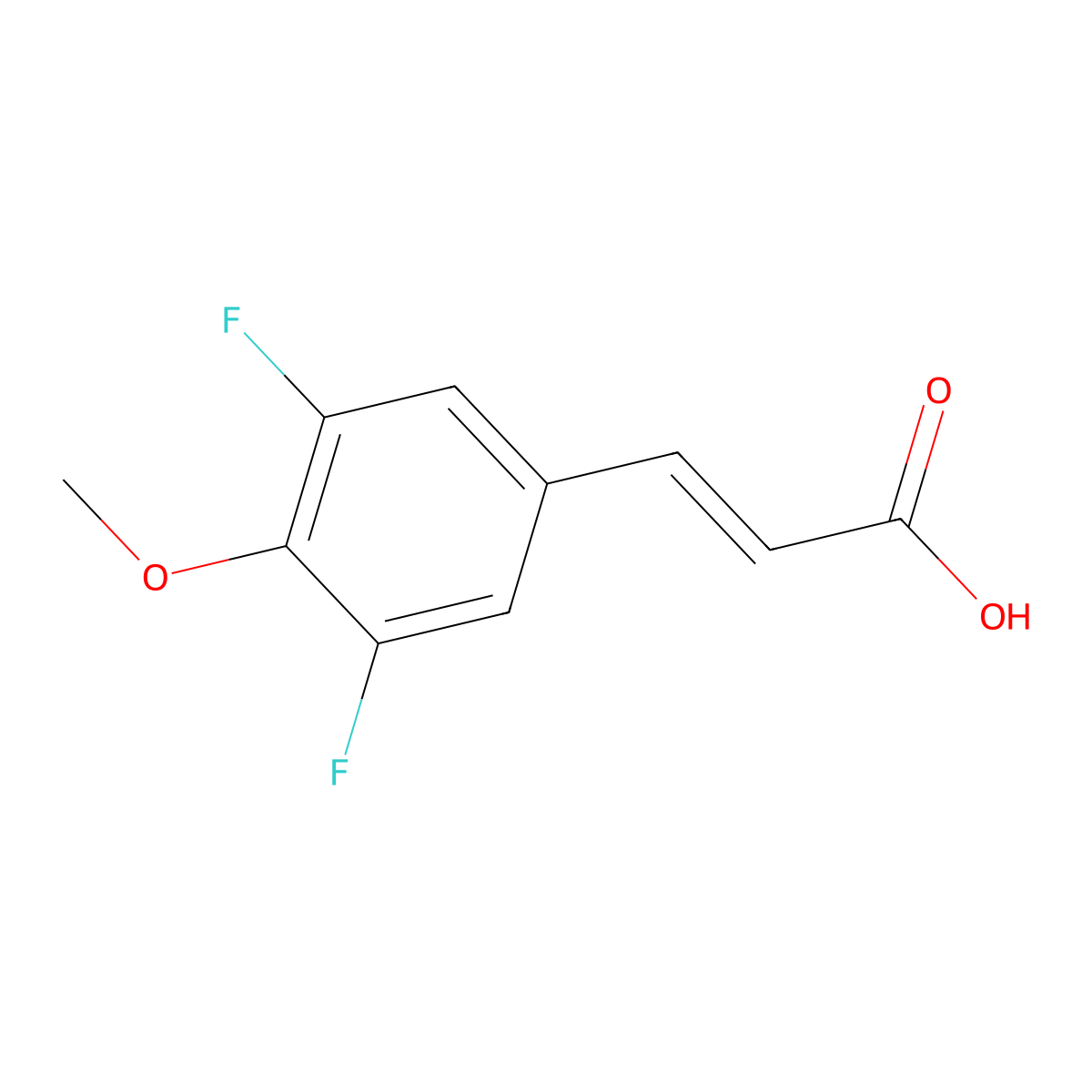 3,5-Difluoro-4-methoxycinnamic acid molecular structure, CAS 105219-43-0