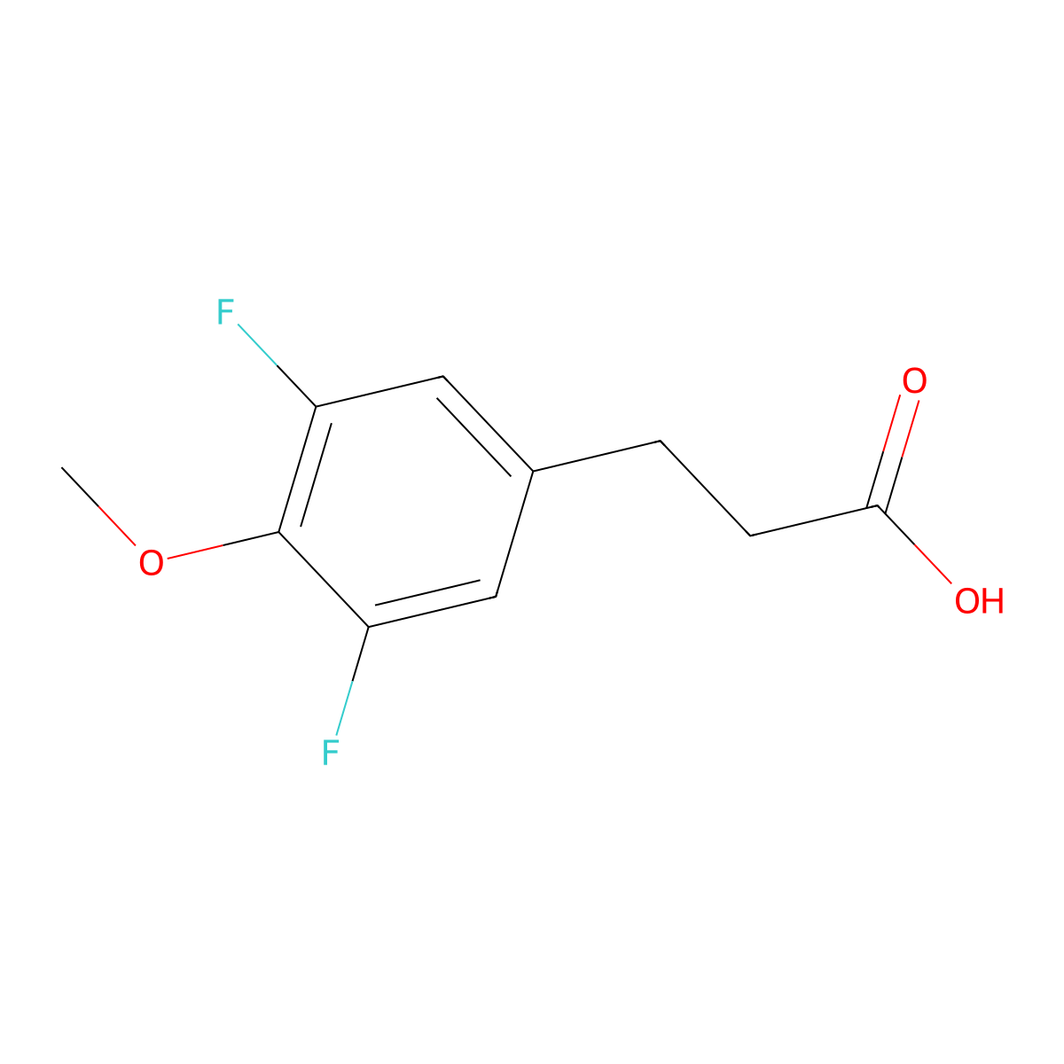 3-(3,5-Difluoro-4-methoxyphenyl)propionic acid molecular structure, CAS 105219-44-1