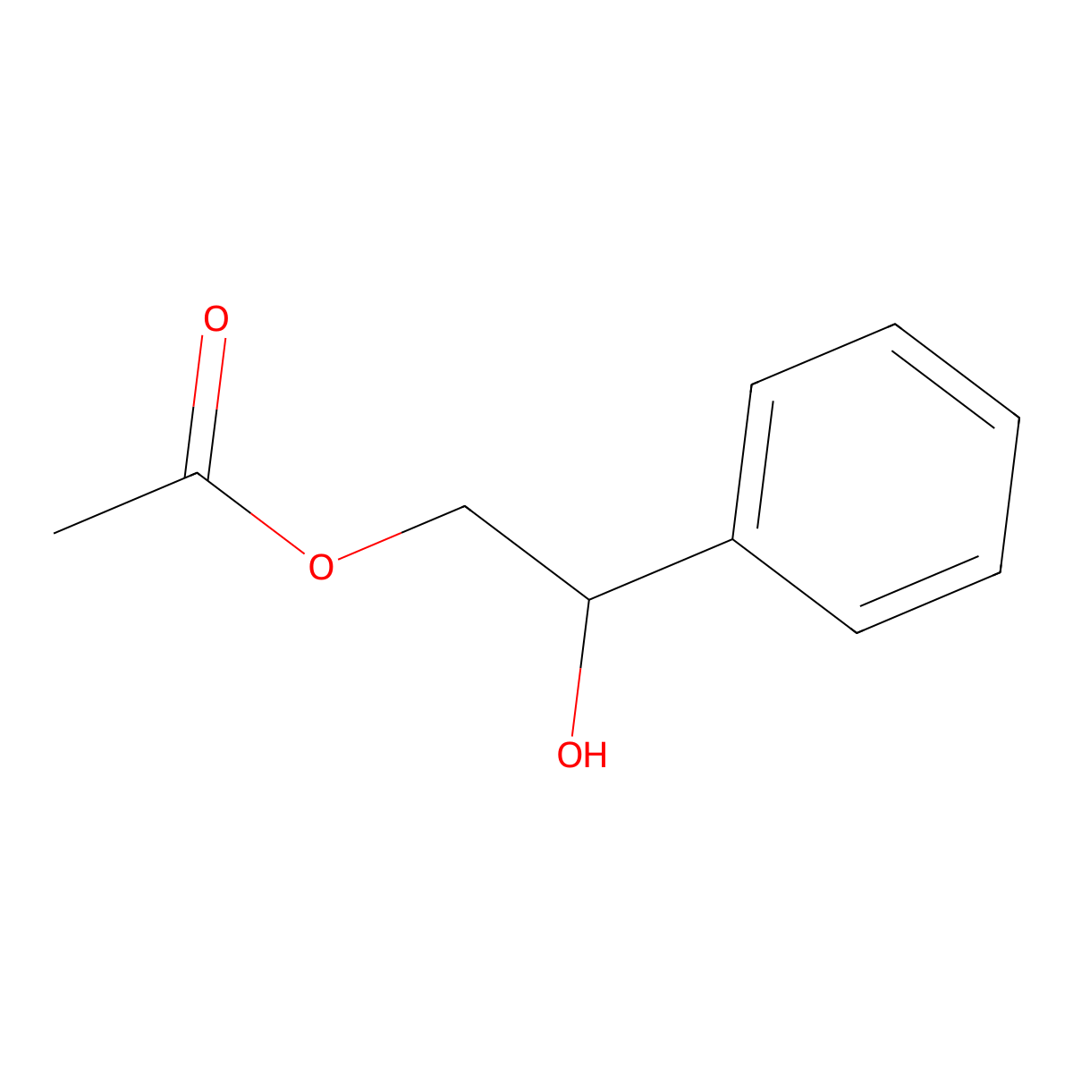 1,2-Ethanediol, 1-phenyl-, 2-acetate molecular structure, CAS 10522-41-5
