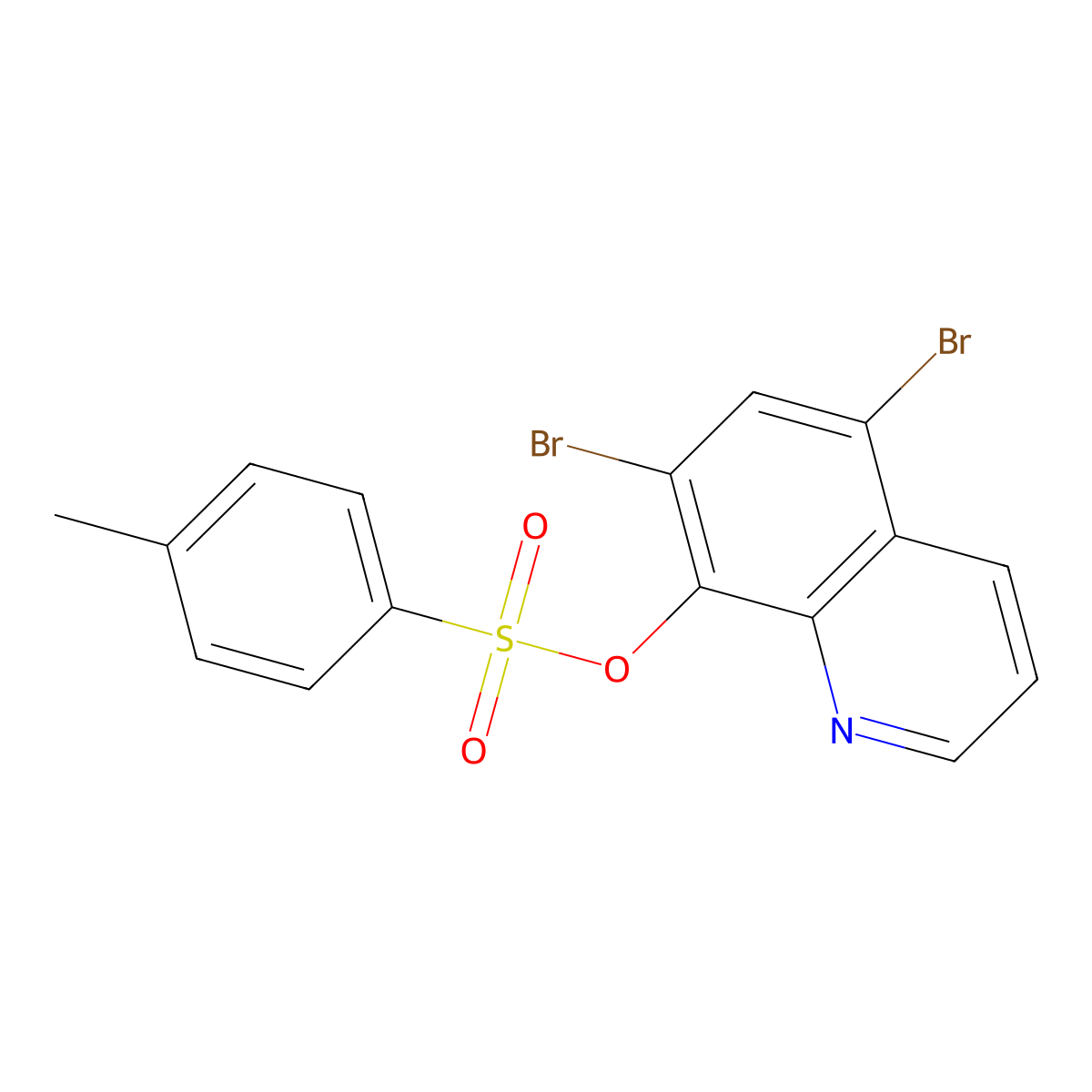 5,7-Dibromoquinolin-8-yl 4-methylbenzene-1-sulfonate molecular structure, CAS 10522-49-3