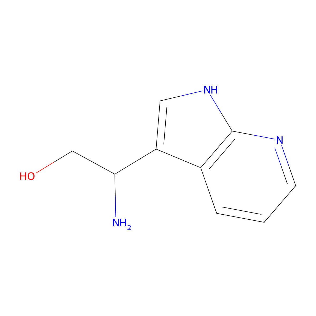 2-amino-2-{1H-pyrrolo[2,3-b]pyridin-3-yl}ethan-1-ol molecular structure, CAS 1052209-71-8