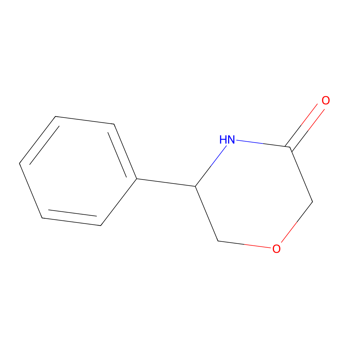 (5S)-5-phenylmorpholin-3-one molecular structure, CAS 1052209-96-7