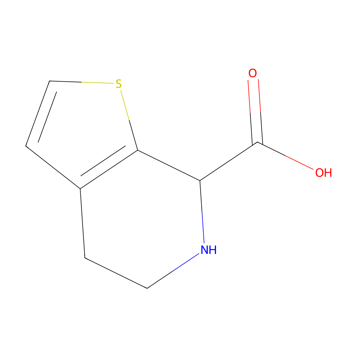 4H,5H,6H,7H-thieno[2,3-c]pyridine-7-carboxylic acid molecular structure, CAS 105222-07-9