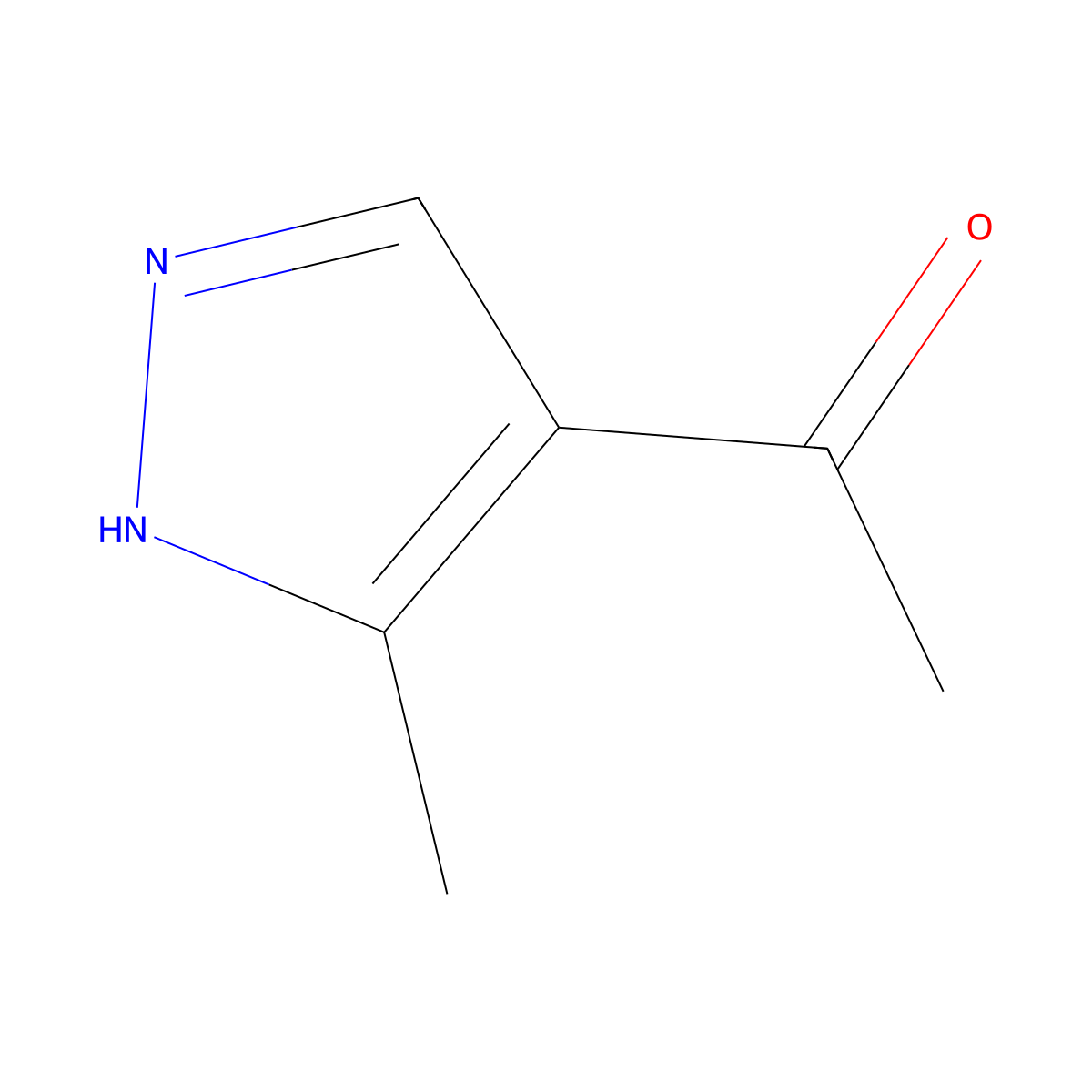 1-(5-methyl-1H-pyrazol-4-yl)ethan-1-one molecular structure, CAS 105224-04-2