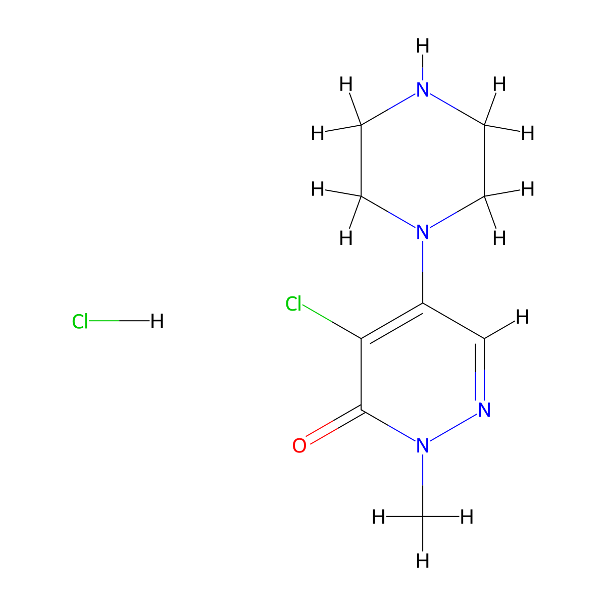 4-chloro-2-methyl-5-(piperazin-1-yl)pyridazin-3(2H)-one hydrochloride molecular structure, CAS 1052270-14-0