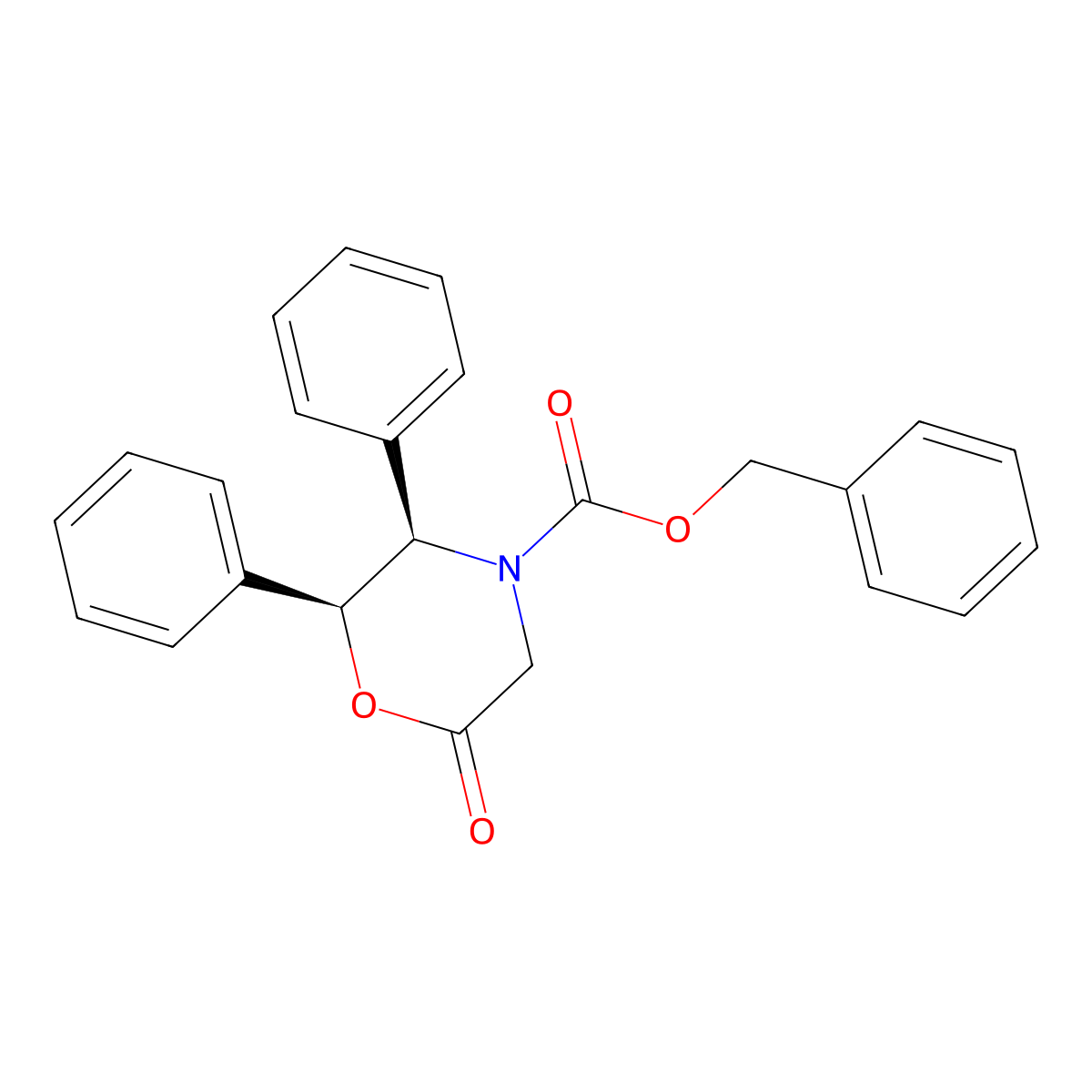 Benzyl (2S,3R)-(+)-6-oxo-2,3-diphenyl-4-morpholinecarboxylate molecular structure, CAS 105228-46-4