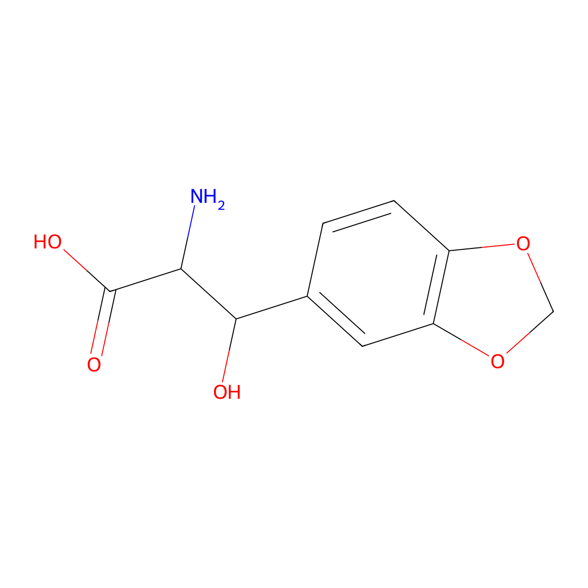 3,4-Methylenedioxyphenylserine molecular structure, CAS 105229-14-9