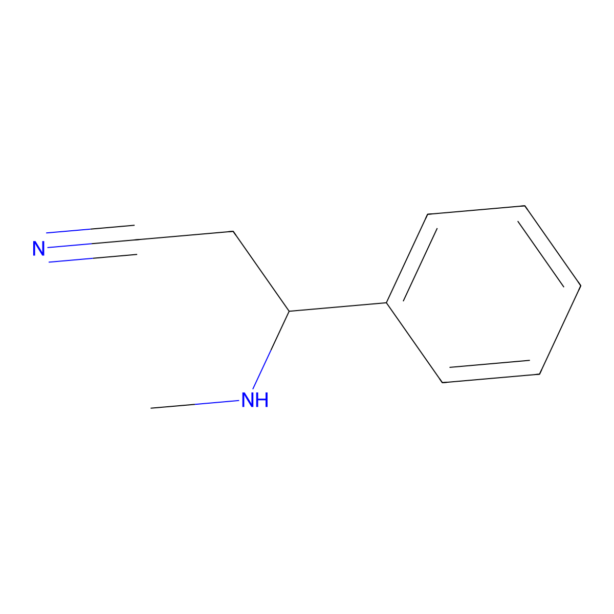 3-(Methylamino)-3-phenylpropanenitrile molecular structure, CAS 105229-78-5