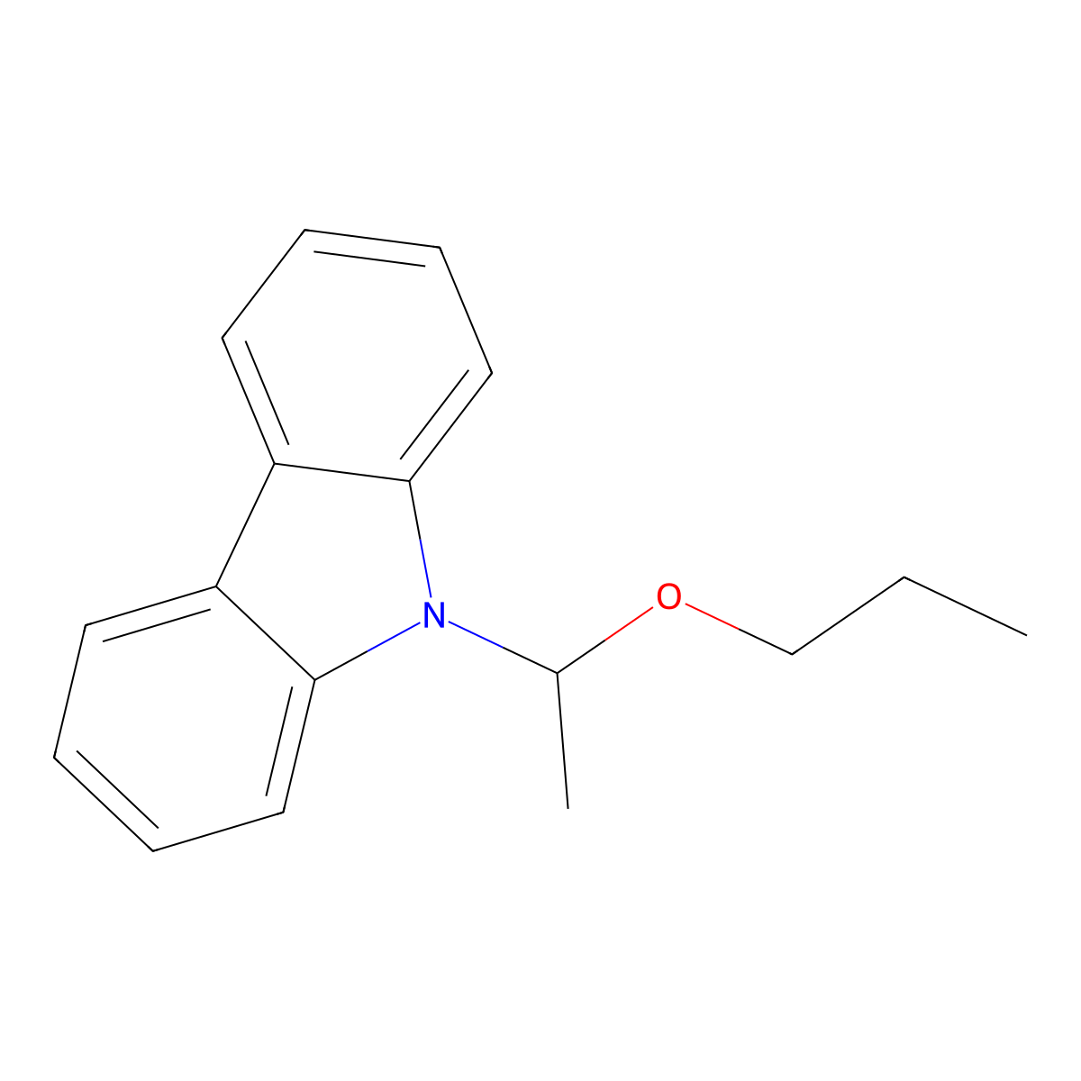 9H-Carbazole, 9-(1-propoxyethyl)- molecular structure, CAS 10523-10-1