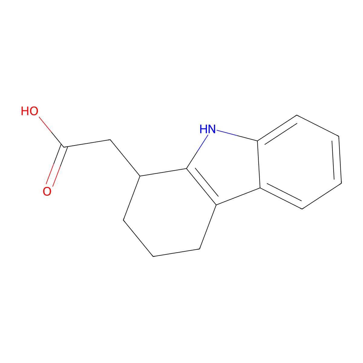 2-(2,3,4,9-tetrahydro-1H-carbazol-1-yl)acetic acid molecular structure, CAS 10523-60-1