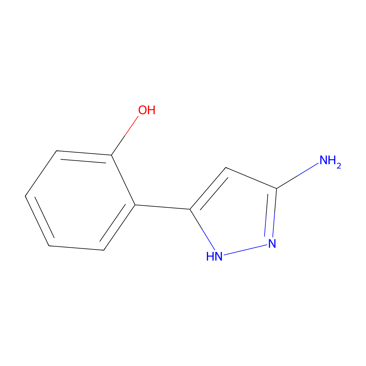 2-(5-amino-1H-pyrazol-3-yl)phenol molecular structure, CAS 10523-64-5