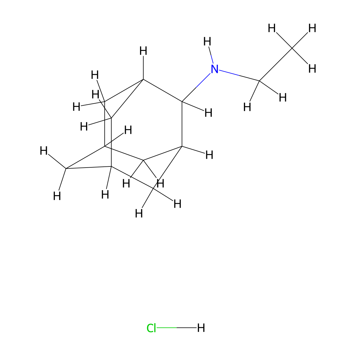 N-ethyladamantan-2-amine hydrochloride molecular structure, CAS 10523-70-3