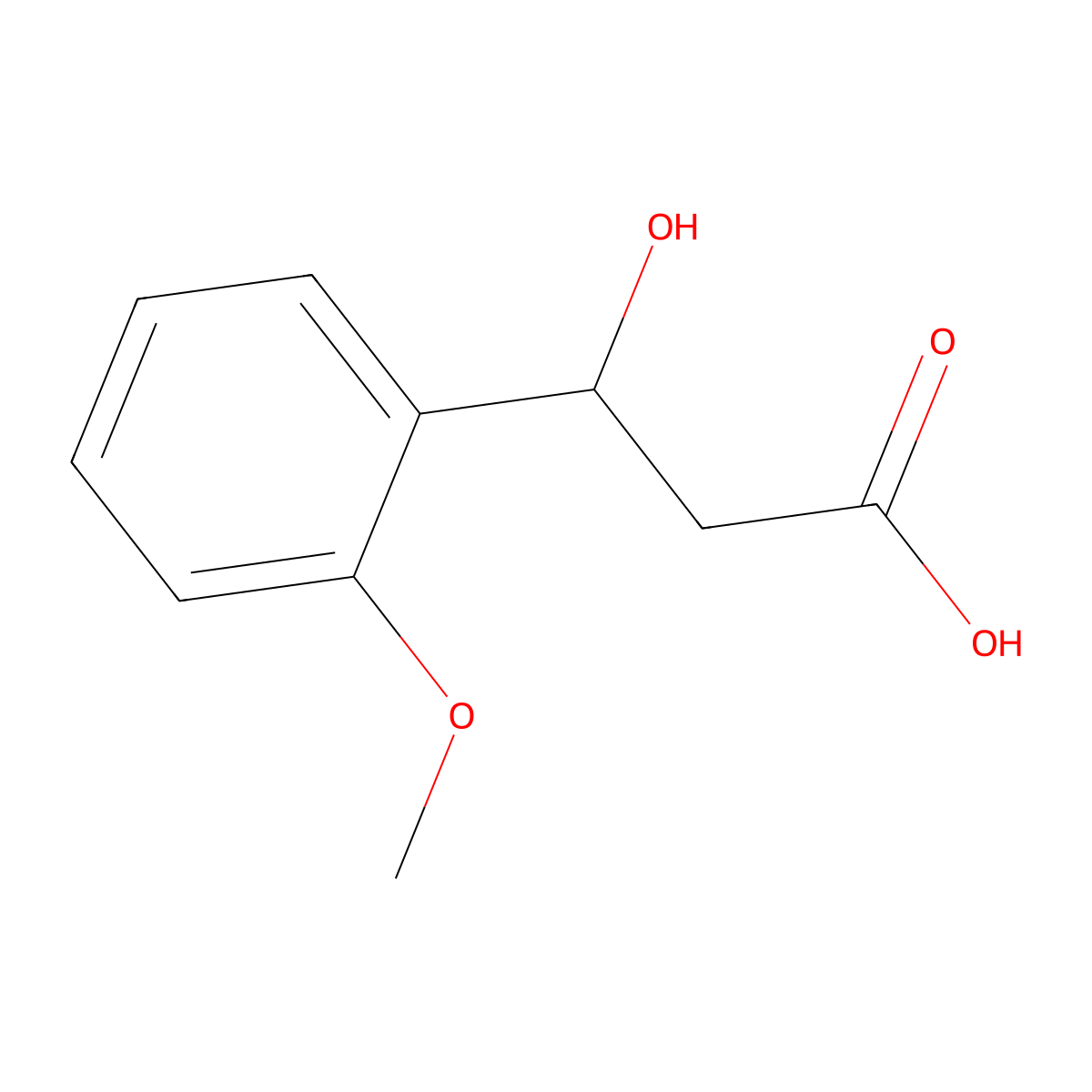3-Hydroxy-3-(2-methoxyphenyl)propanoic acid molecular structure, CAS 105233-52-1