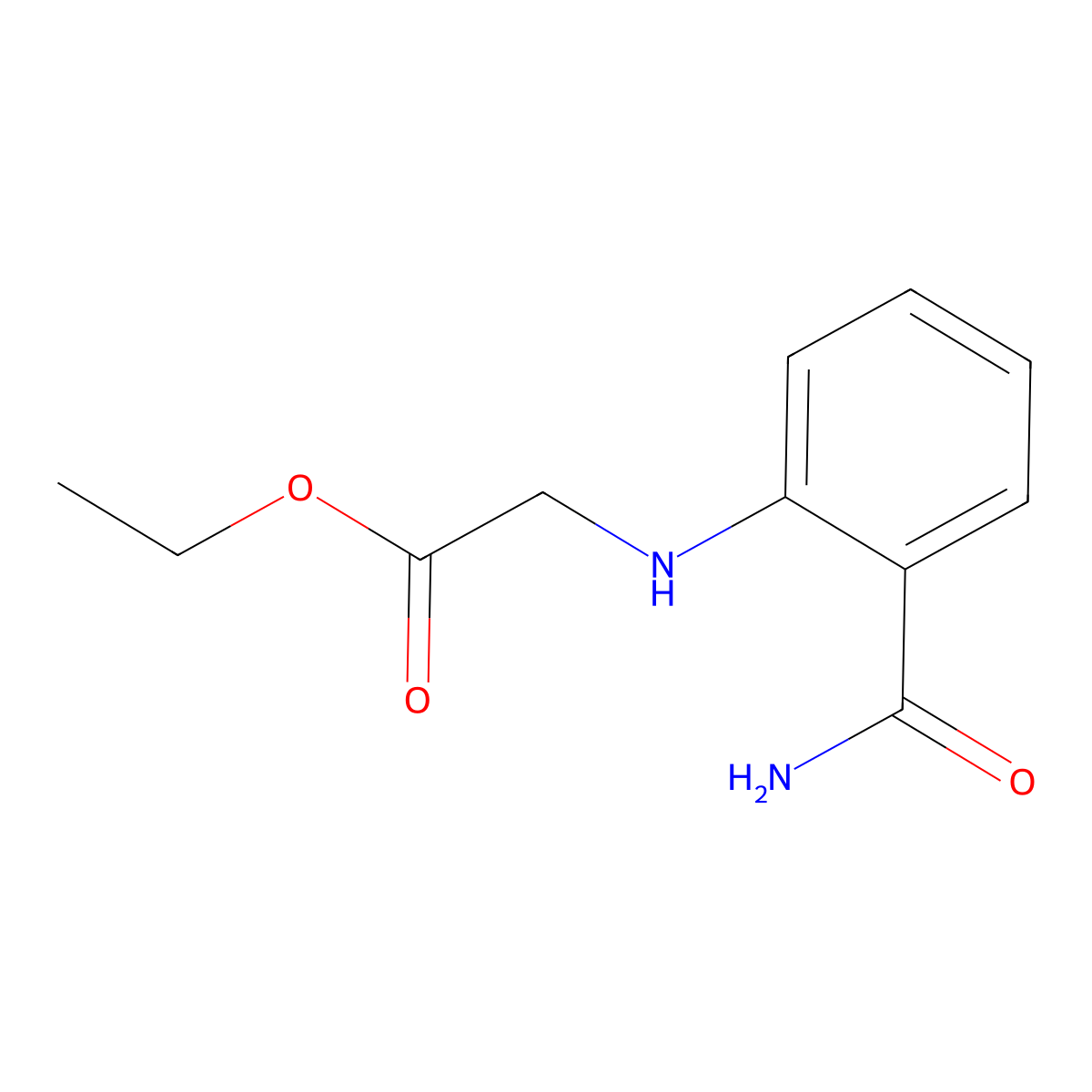 Ethyl 2-[(2-carbamoylphenyl)amino]acetate molecular structure, CAS 105234-33-1