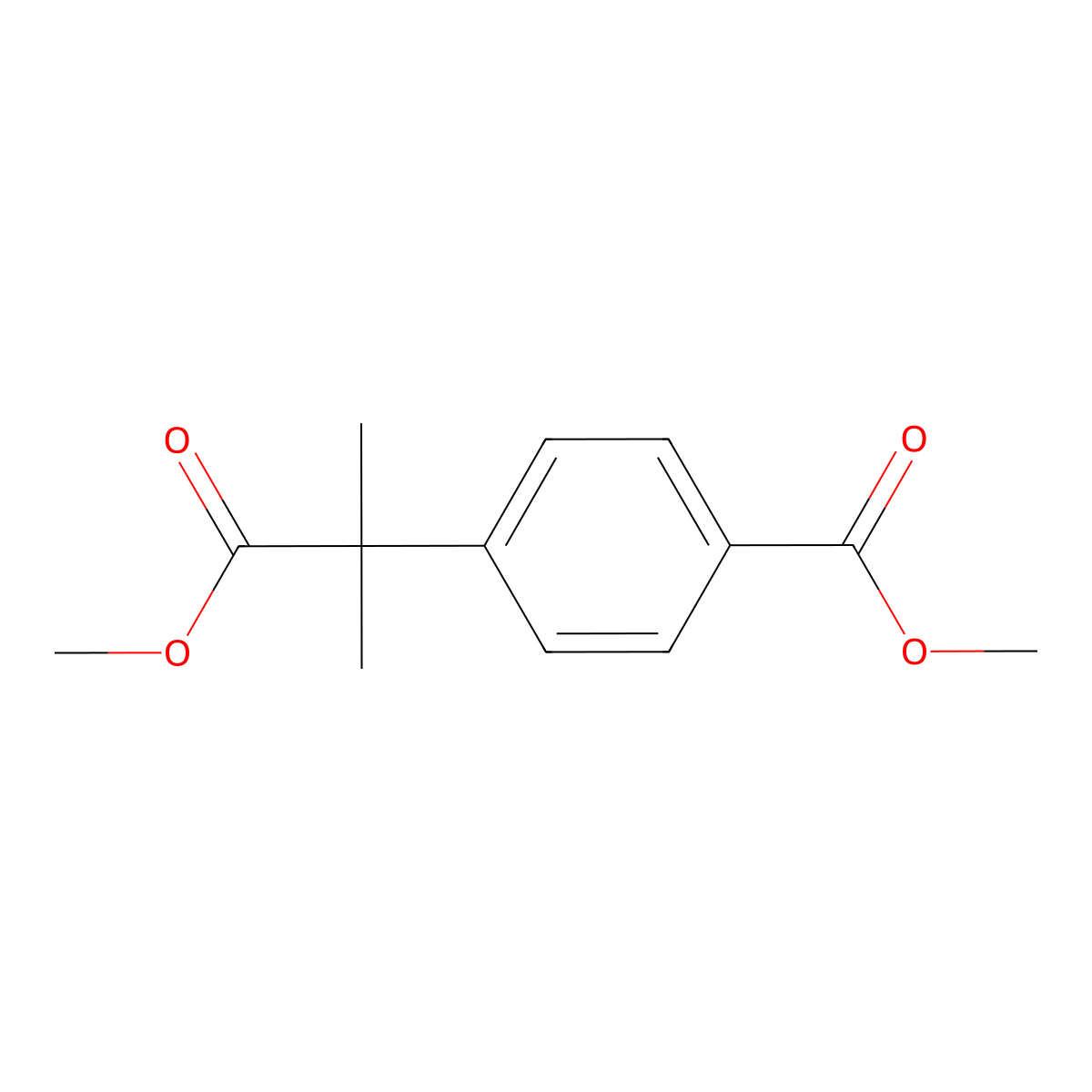 Methyl 4-(1-methoxy-2-methyl-1-oxopropan-2-yl)benzoate molecular structure, CAS 105235-96-9