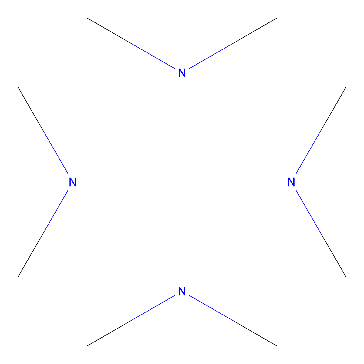Methanetetramine, octamethyl- molecular structure, CAS 10524-51-3