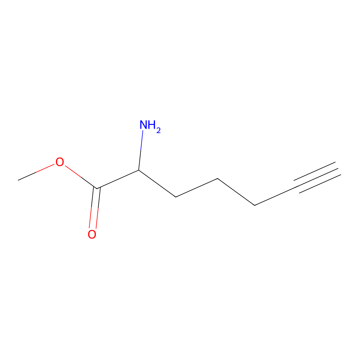 Methyl 2-aminohept-6-ynoate molecular structure, CAS 1052402-27-3