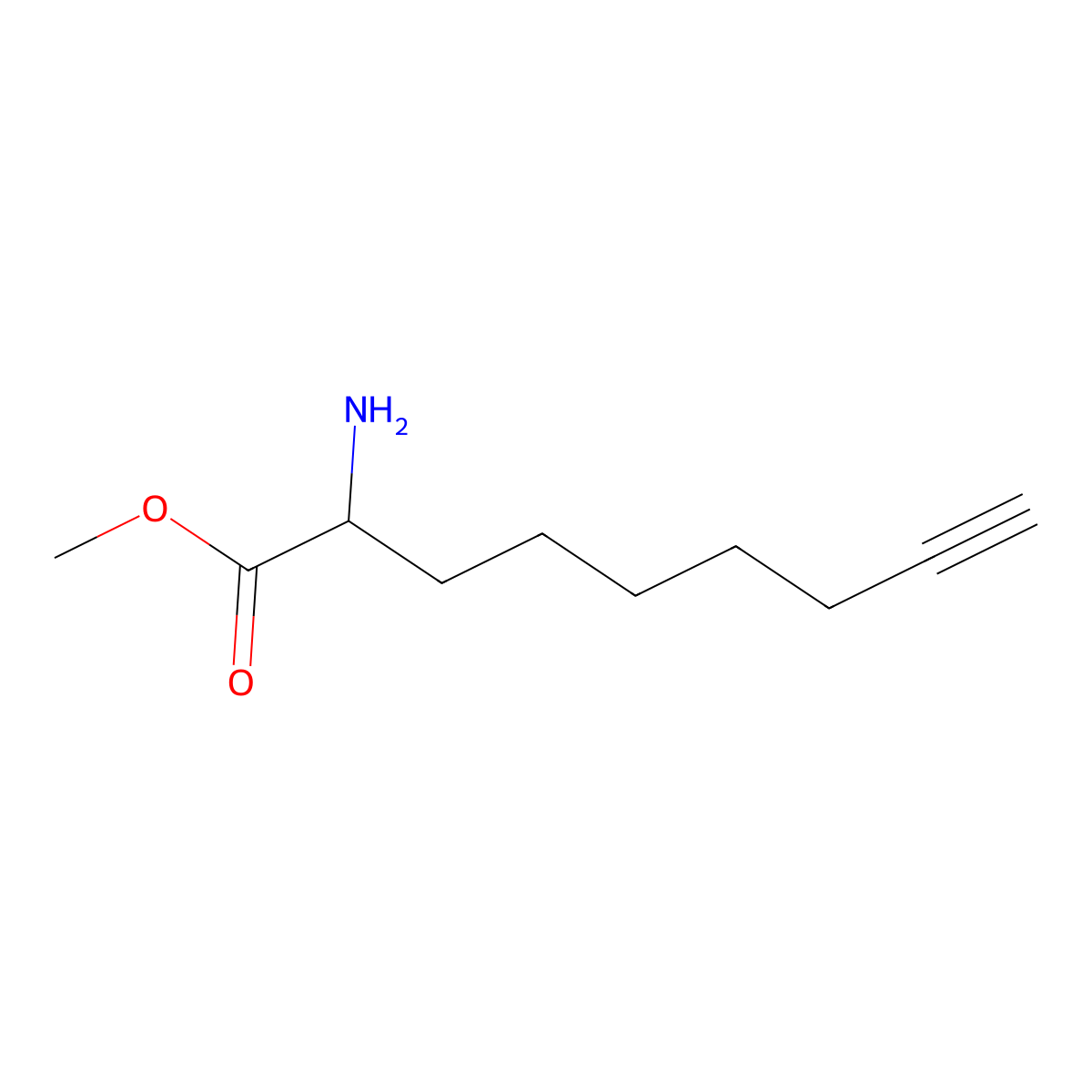 Methyl 2-aminonon-8-ynoate molecular structure, CAS 1052402-29-5