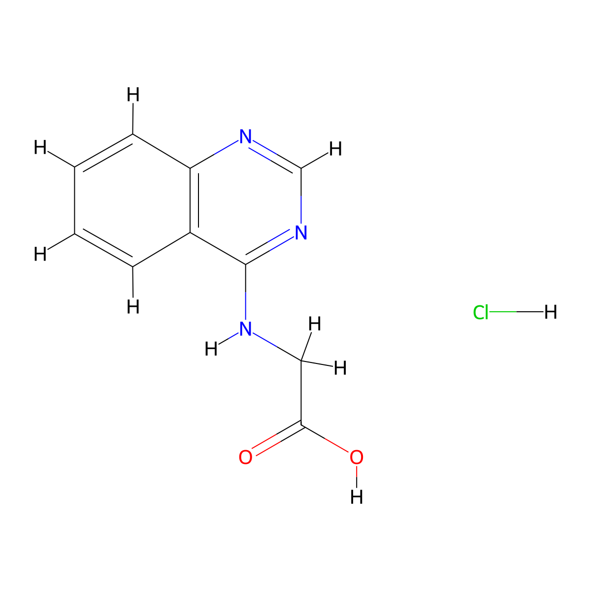 2-(quinazolin-4-ylamino)acetic Acid Hydrochloride molecular structure, CAS 1052402-79-5
