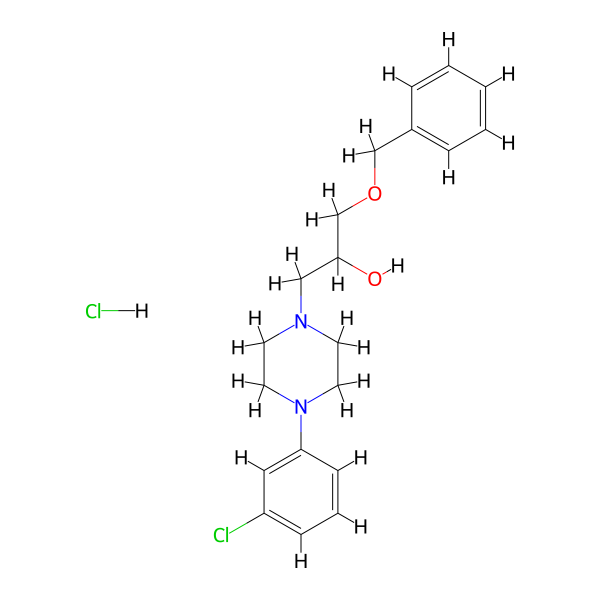 1-(Benzyloxy)-3-(4-(3-chlorophenyl)piperazin-1-yl)propan-2-ol hydrochloride molecular structure, CAS 1052402-93-3