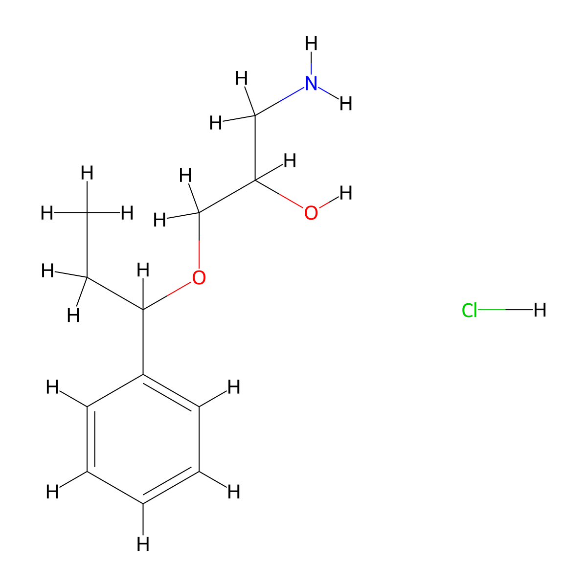 1-amino-3-(1-phenylpropoxy)propan-2-ol Hydrochloride molecular structure, CAS 1052402-96-6
