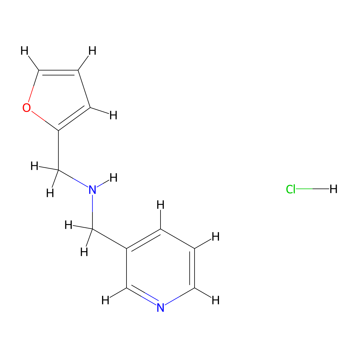 (2-Furylmethyl)(3-pyridinylmethyl)amine hydrochloride molecular structure, CAS 1052404-24-6