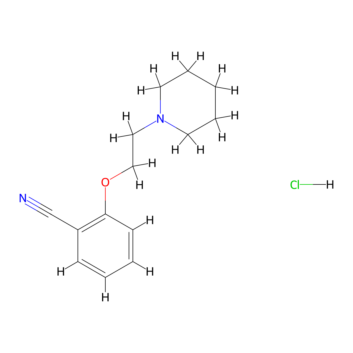 2-(2-Piperidin-1-ylethoxy)benzonitrile;hydrochloride molecular structure, CAS 1052404-25-7