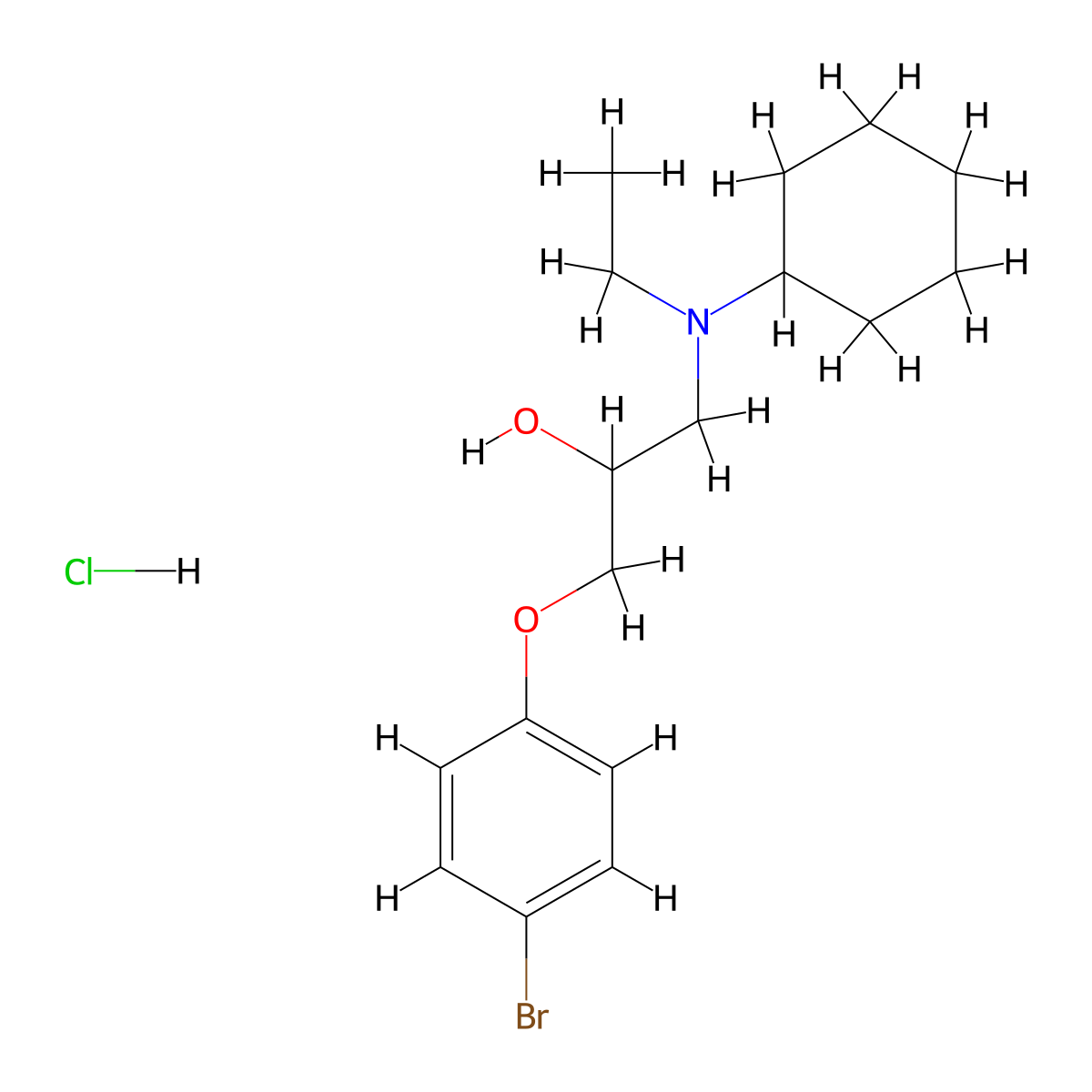 1-(4-Bromophenoxy)-3-(cyclohexyl(ethyl)amino)propan-2-ol hydrochloride molecular structure, CAS 1052404-98-4