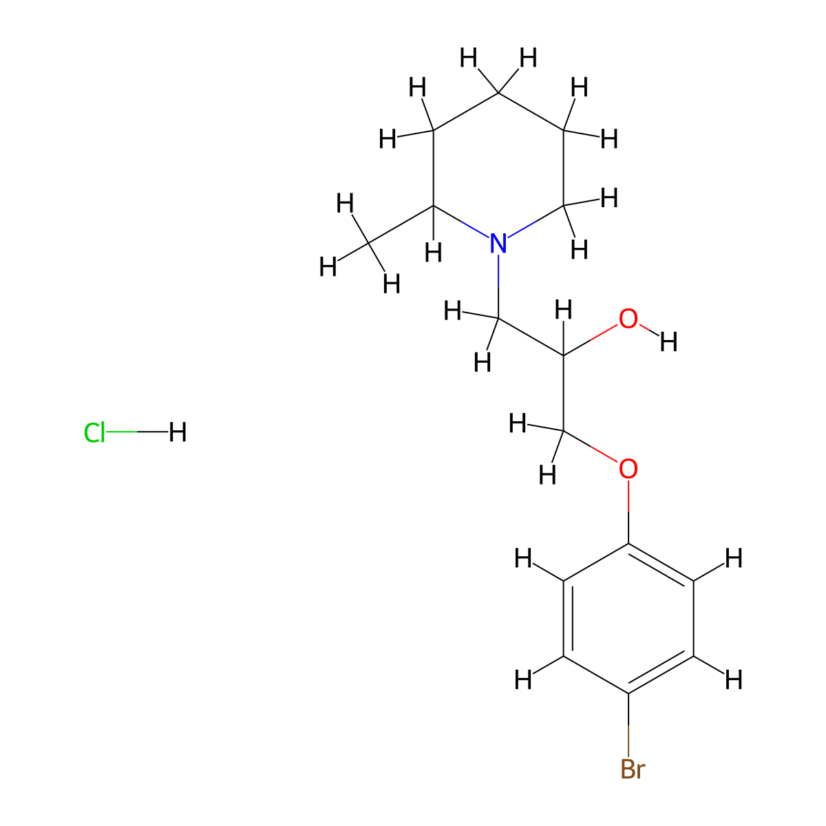 1-(4-Bromophenoxy)-3-(2-methylpiperidin-1-yl)propan-2-ol hydrochloride molecular structure, CAS 1052405-21-6