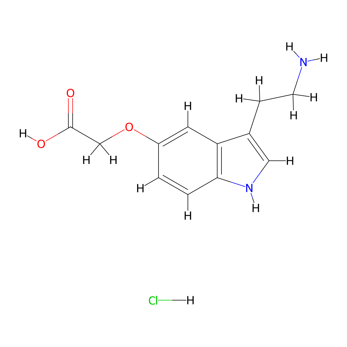 {[3-(2-aminoethyl)-1H-indol-5-yl]oxy}acetic acid hydrochloride molecular structure, CAS 1052406-44-6