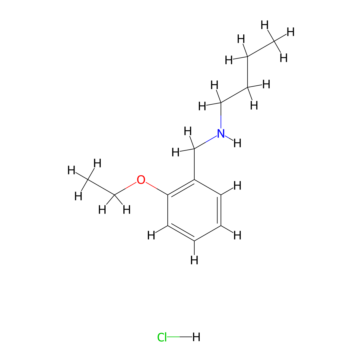 Butyl[(2-ethoxyphenyl)methyl]amine hydrochloride molecular structure, CAS 1052406-62-8