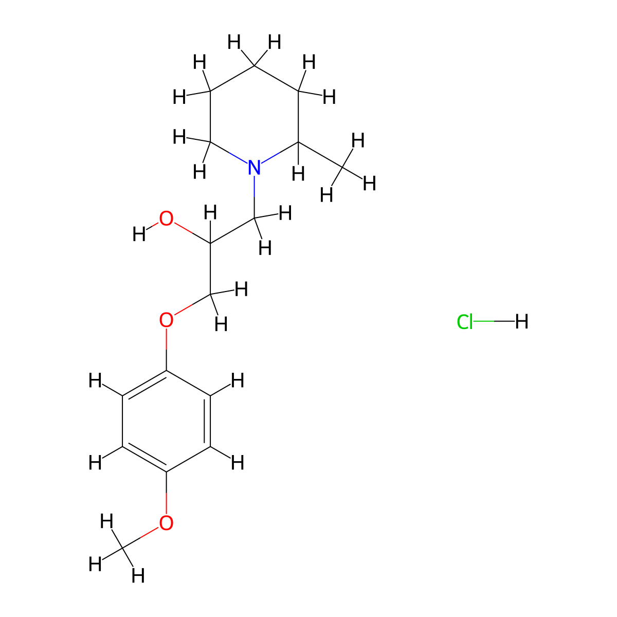 1-(4-Methoxyphenoxy)-3-(2-methylpiperidin-1-yl)propan-2-ol hydrochloride molecular structure, CAS 1052406-66-2