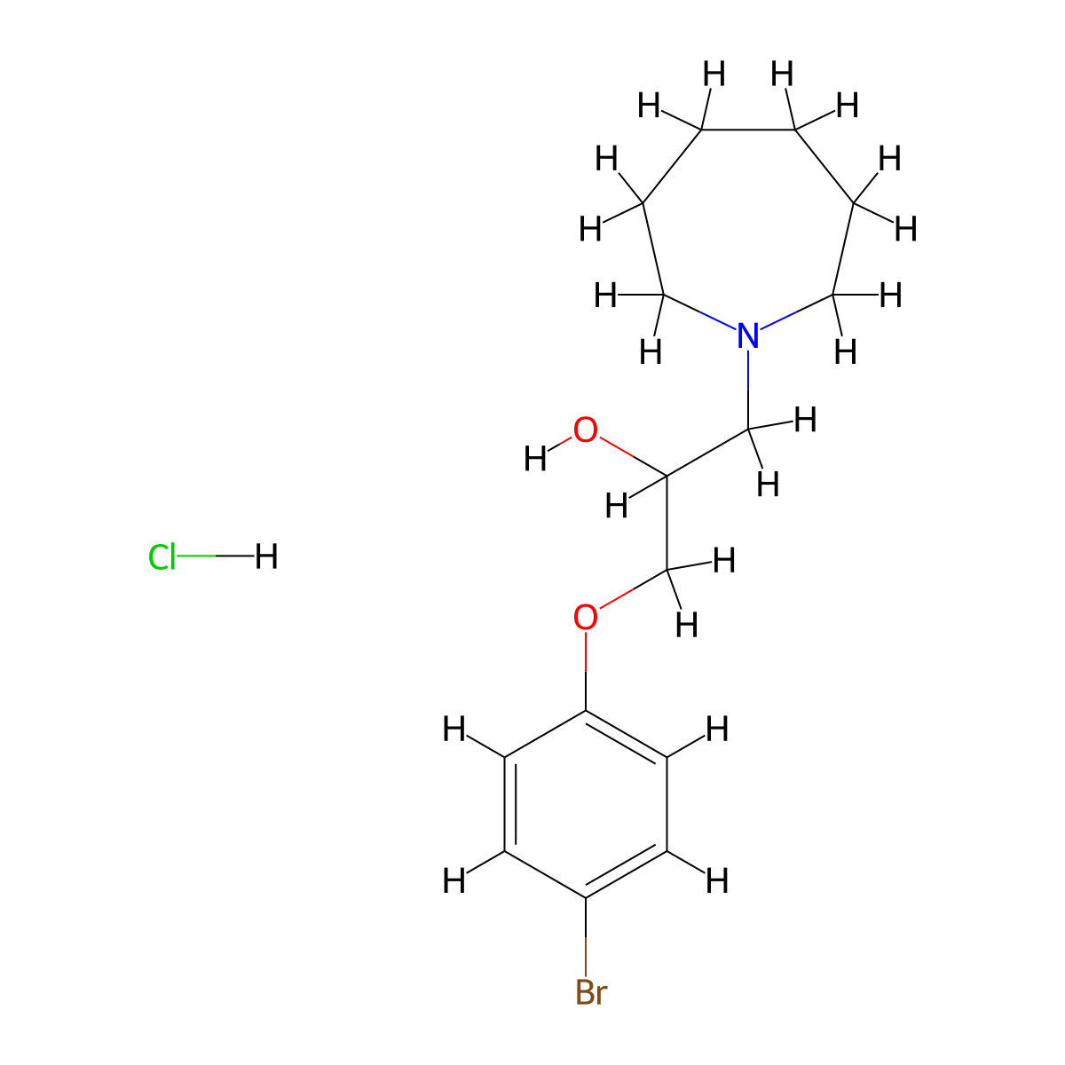1-(azepan-1-yl)-3-(4-bromophenoxy)propan-2-ol Hydrochloride molecular structure, CAS 1052406-84-4