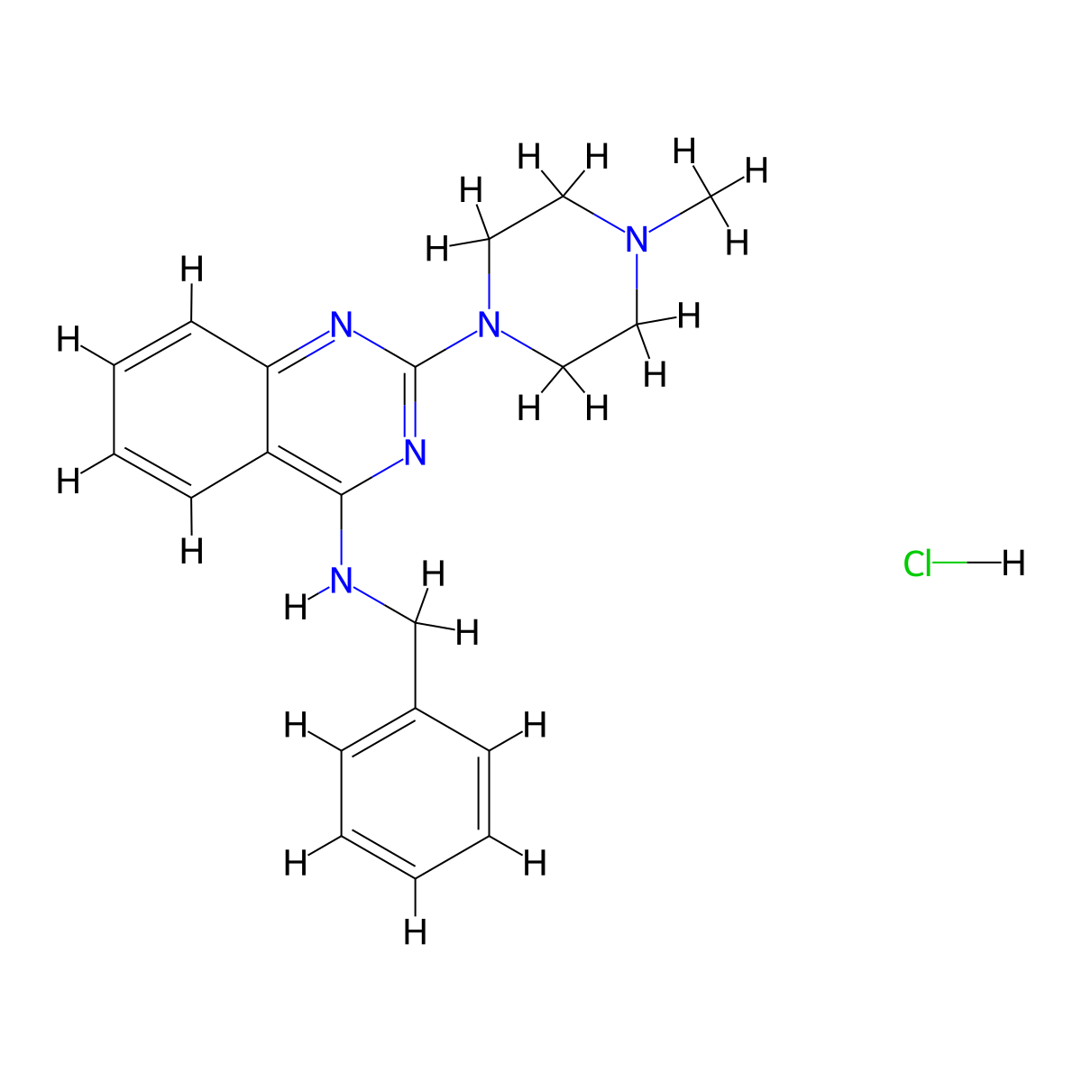 N-benzyl-2-(4-methylpiperazin-1-yl)quinazolin-4-amine Hydrochloride molecular structure, CAS 1052407-55-2