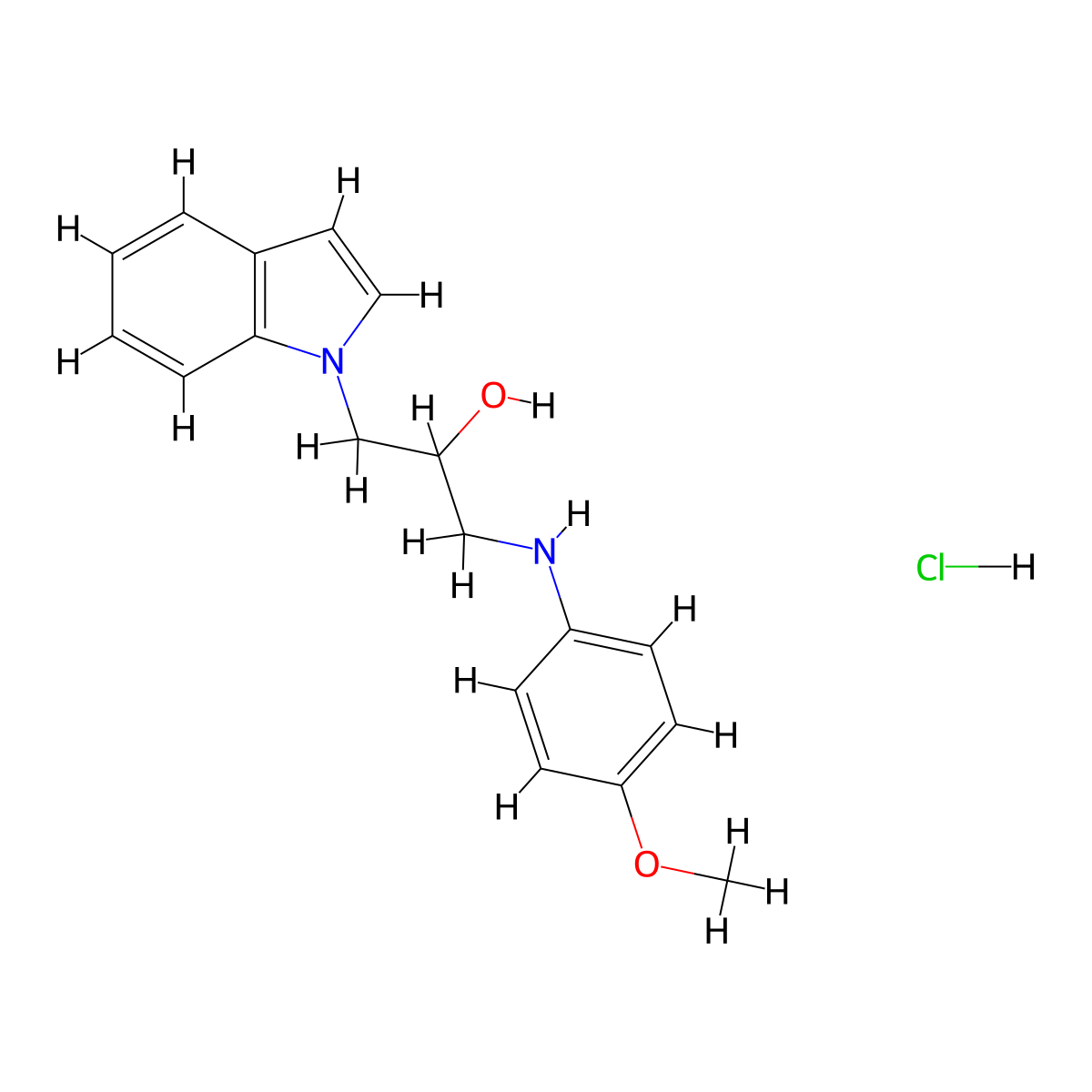 1-(1H-indol-1-yl)-3-((4-methoxyphenyl)amino)propan-2-ol hydrochloride molecular structure, CAS 1052407-57-4