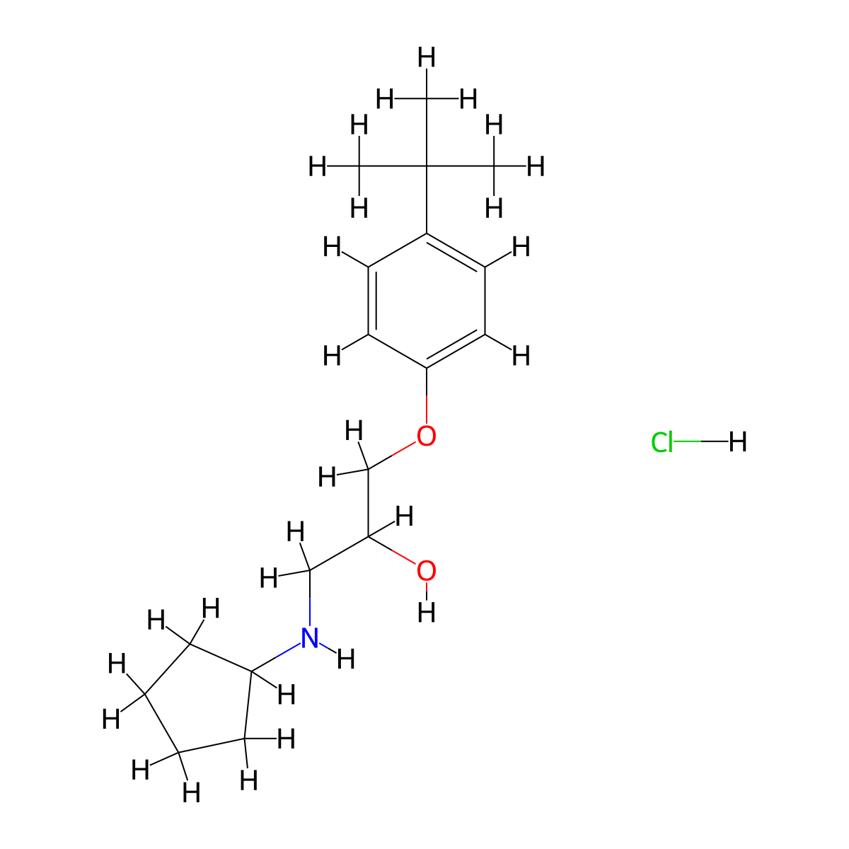 1-(4-Tert-butylphenoxy)-3-(cyclopentylamino)propan-2-ol hydrochloride molecular structure, CAS 1052408-86-2