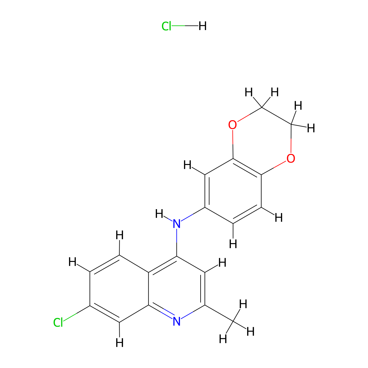 N-(7-chloro-2-methyl-4-quinolinyl)-N-(2,3-dihydro-1,4-benzodioxin-6-yl)amine hydrochloride molecular structure, CAS 1052409-76-3