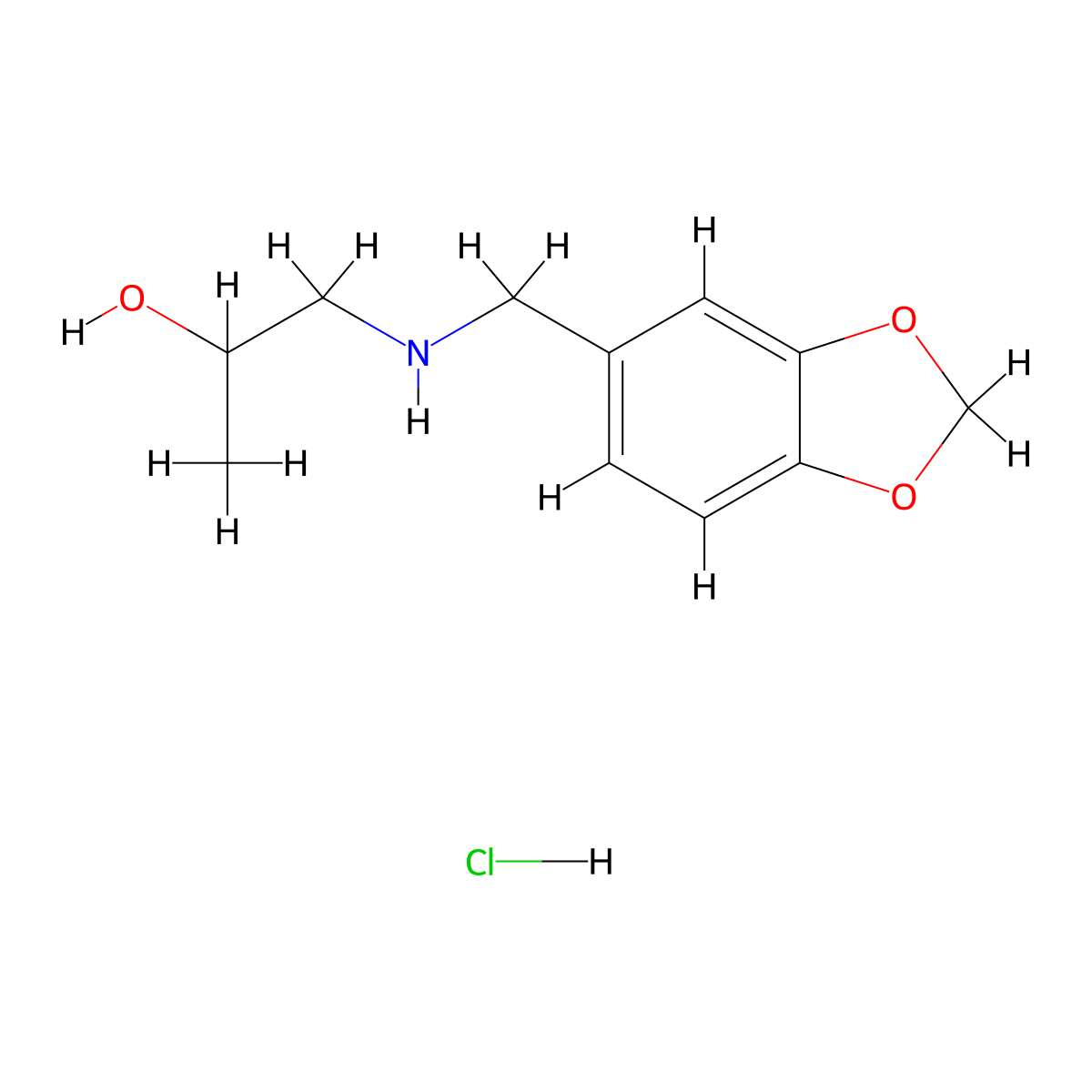 1-[(Benzo[1,3]dioxol-5-ylmethyl)-amino]-propan-2-OL hydrochloride molecular structure, CAS 1052410-14-6