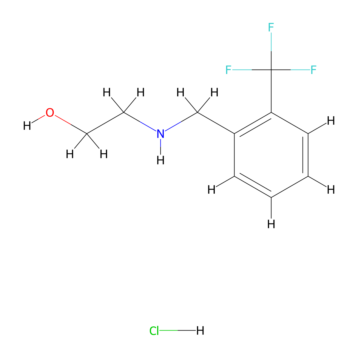 2-({[2-(Trifluoromethyl)phenyl]methyl}amino)ethan-1-ol hydrochloride molecular structure, CAS 1052411-02-5