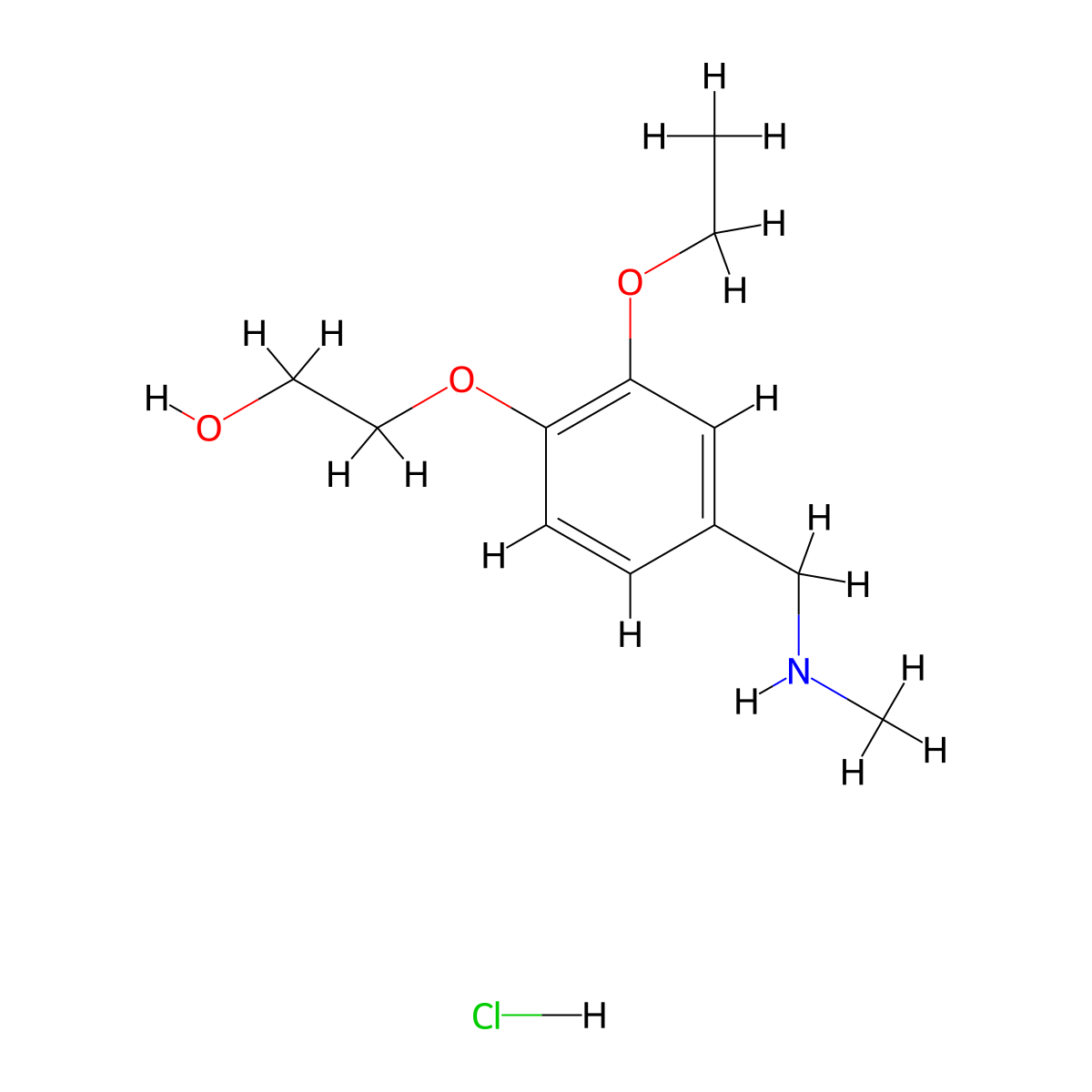 2-[2-Ethoxy-4-(methylaminomethyl)phenoxy]ethanol;hydrochloride molecular structure, CAS 1052411-16-1
