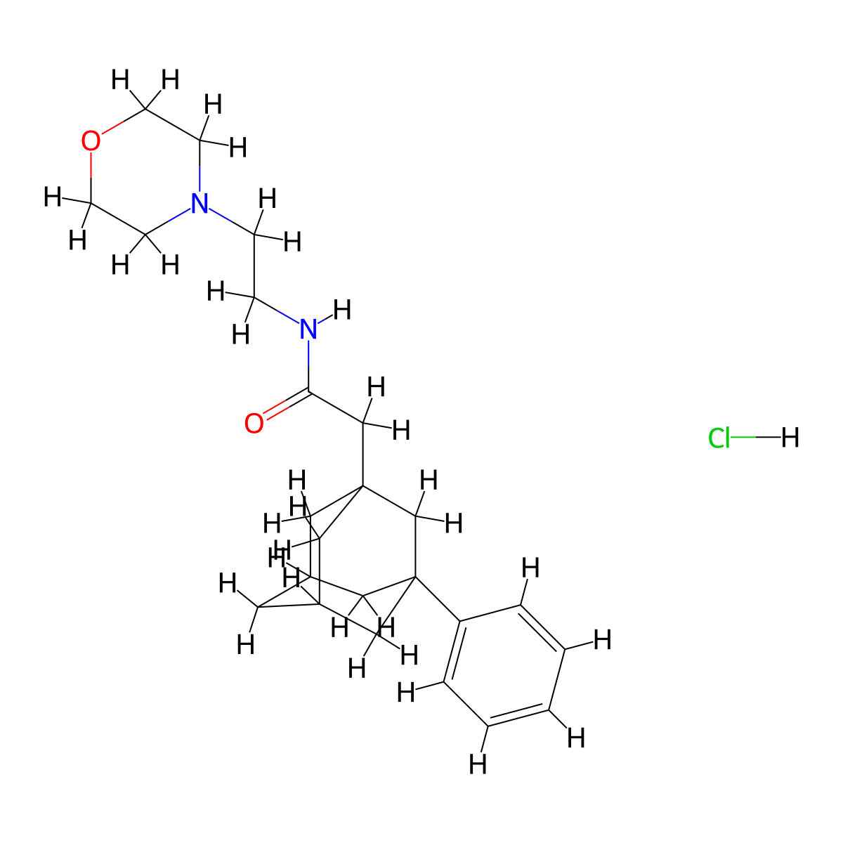 N-[2-(Morpholin-4-YL)ethyl]-2-(3-phenyladamantan-1-YL)acetamide hydrochloride molecular structure, CAS 1052411-39-8