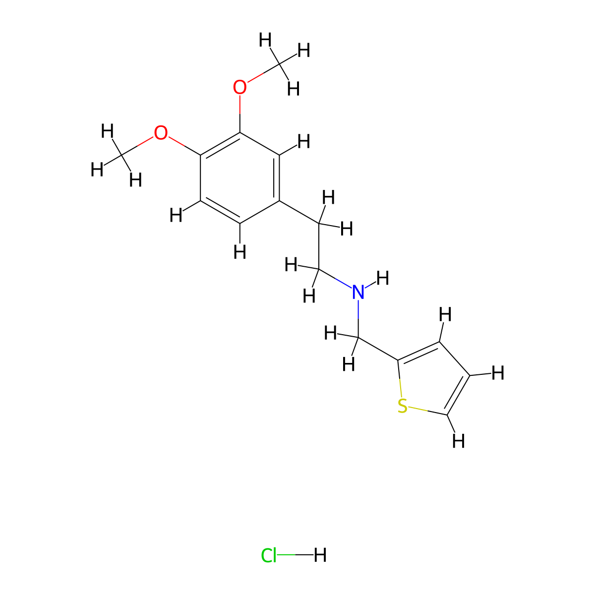 [2-(3,4-Dimethoxyphenyl)ethyl][(thiophen-2-yl)methyl]amine hydrochloride molecular structure, CAS 1052411-86-5