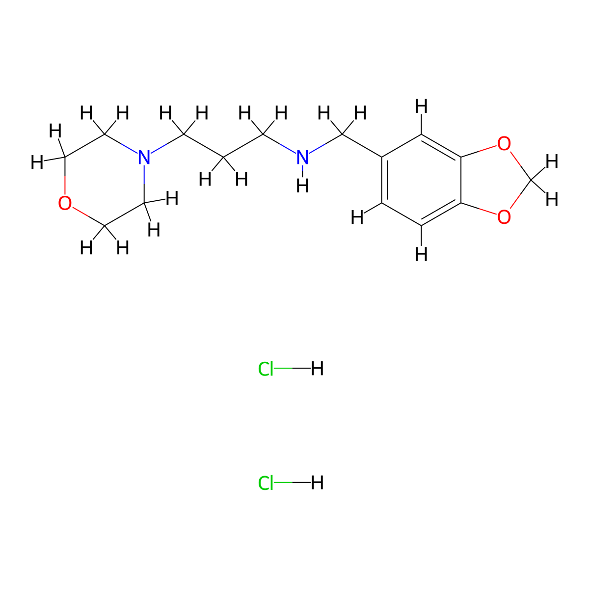 Benzo[1,3]dioxol-5-ylmethyl-(3-morpholin-4-YL-propyl)-amine dihydrochloride molecular structure, CAS 1052412-66-4