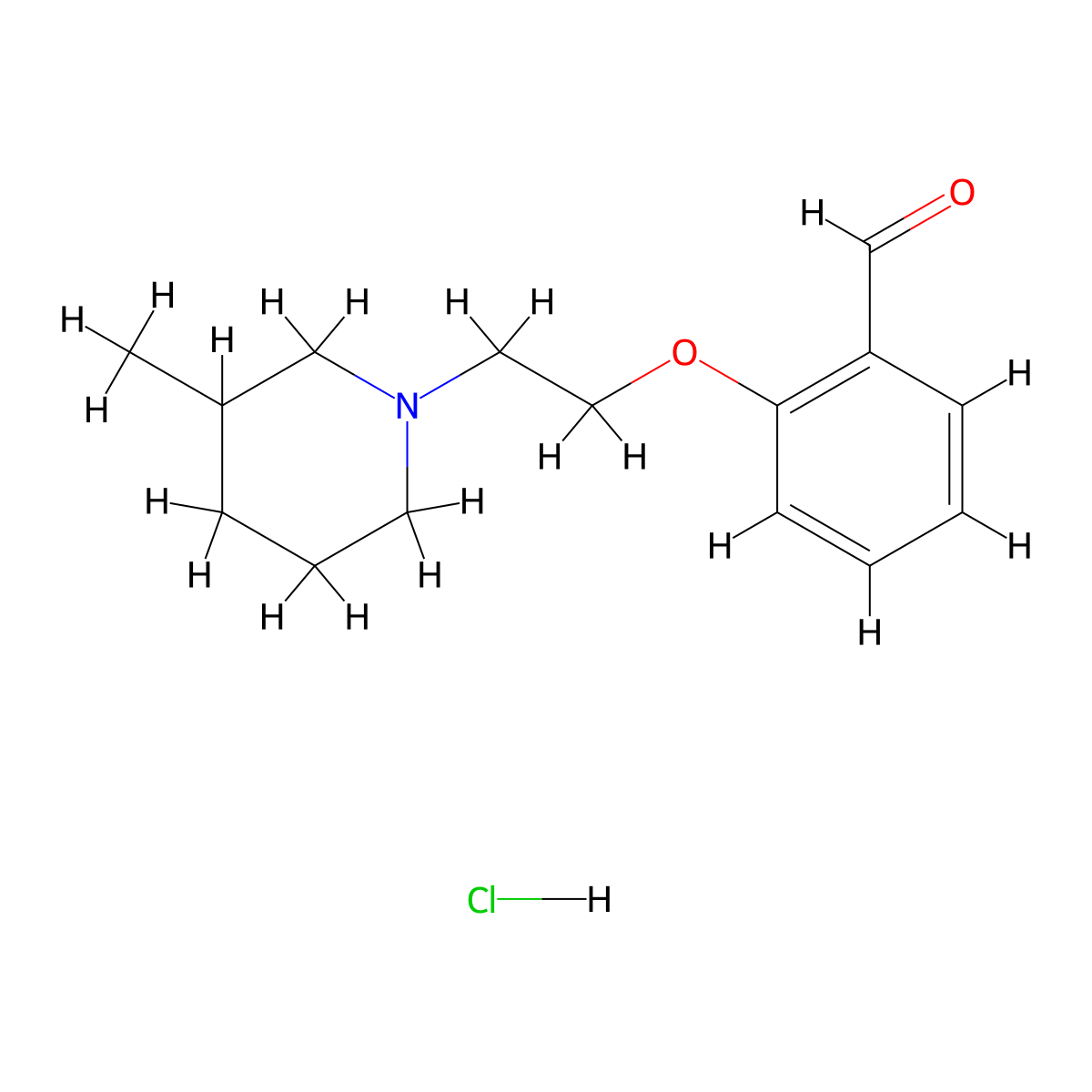 2-(2-(3-Methylpiperidin-1-yl)ethoxy)benzaldehyde hydrochloride molecular structure, CAS 1052414-95-5