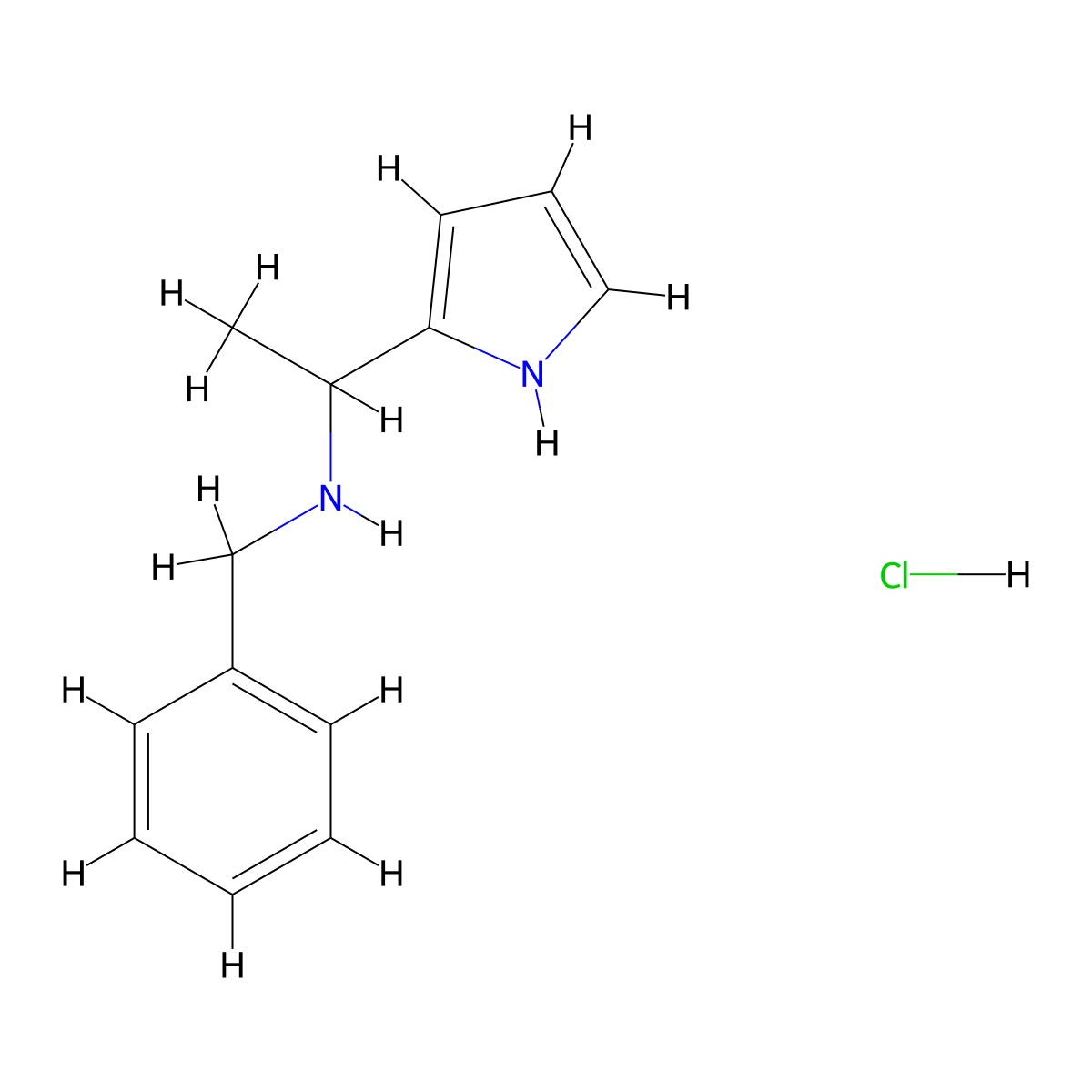 N-Benzyl-1-(1H-pyrrol-2-yl)ethanamine hydrochloride molecular structure, CAS 1052415-37-8