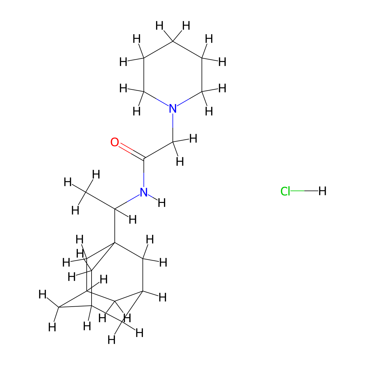 N-[1-(Adamantan-1-YL)ethyl]-2-(piperidin-1-YL)acetamide hydrochloride molecular structure, CAS 1052415-88-9